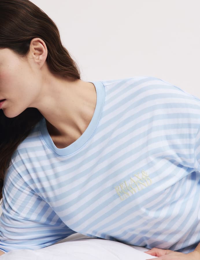 Camisola de manga corta de rayas