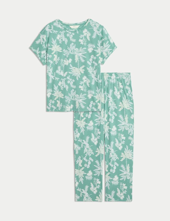 Pijama de diseño con manga corta y pantalón pesquero FP