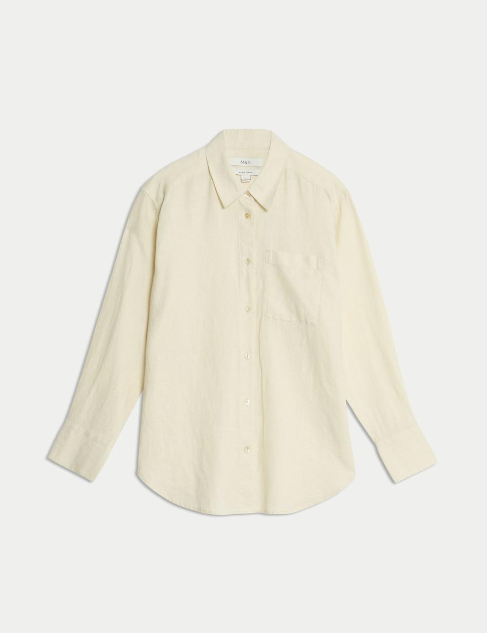 Blusa de lino de manga larga