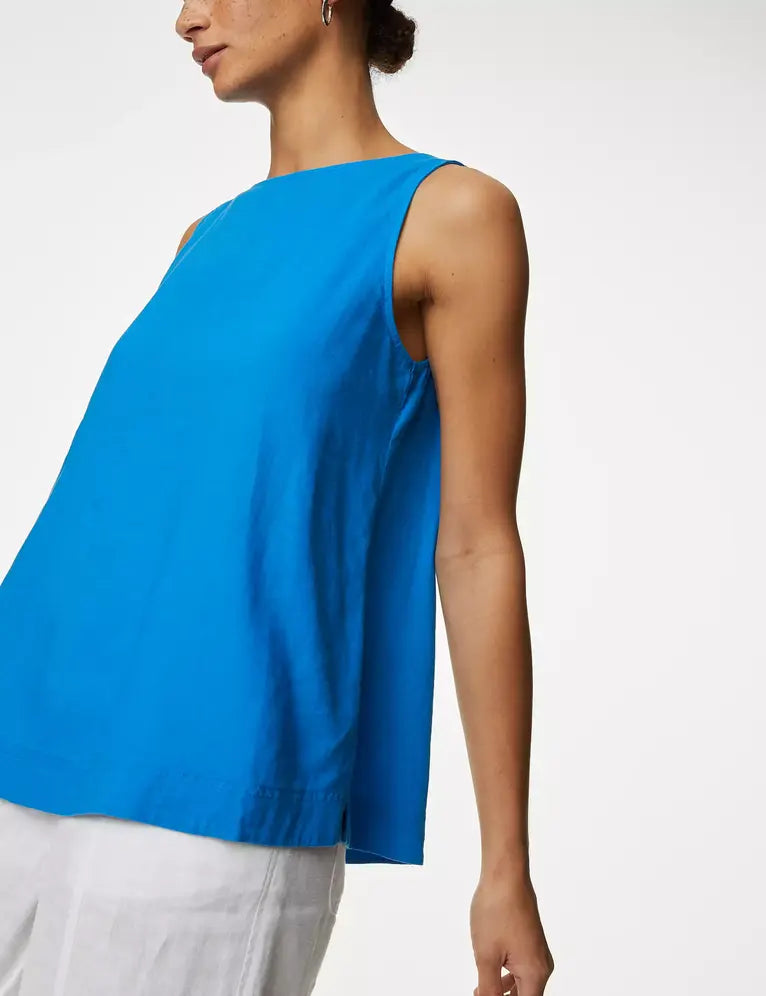 Blusa de lino sin mangas