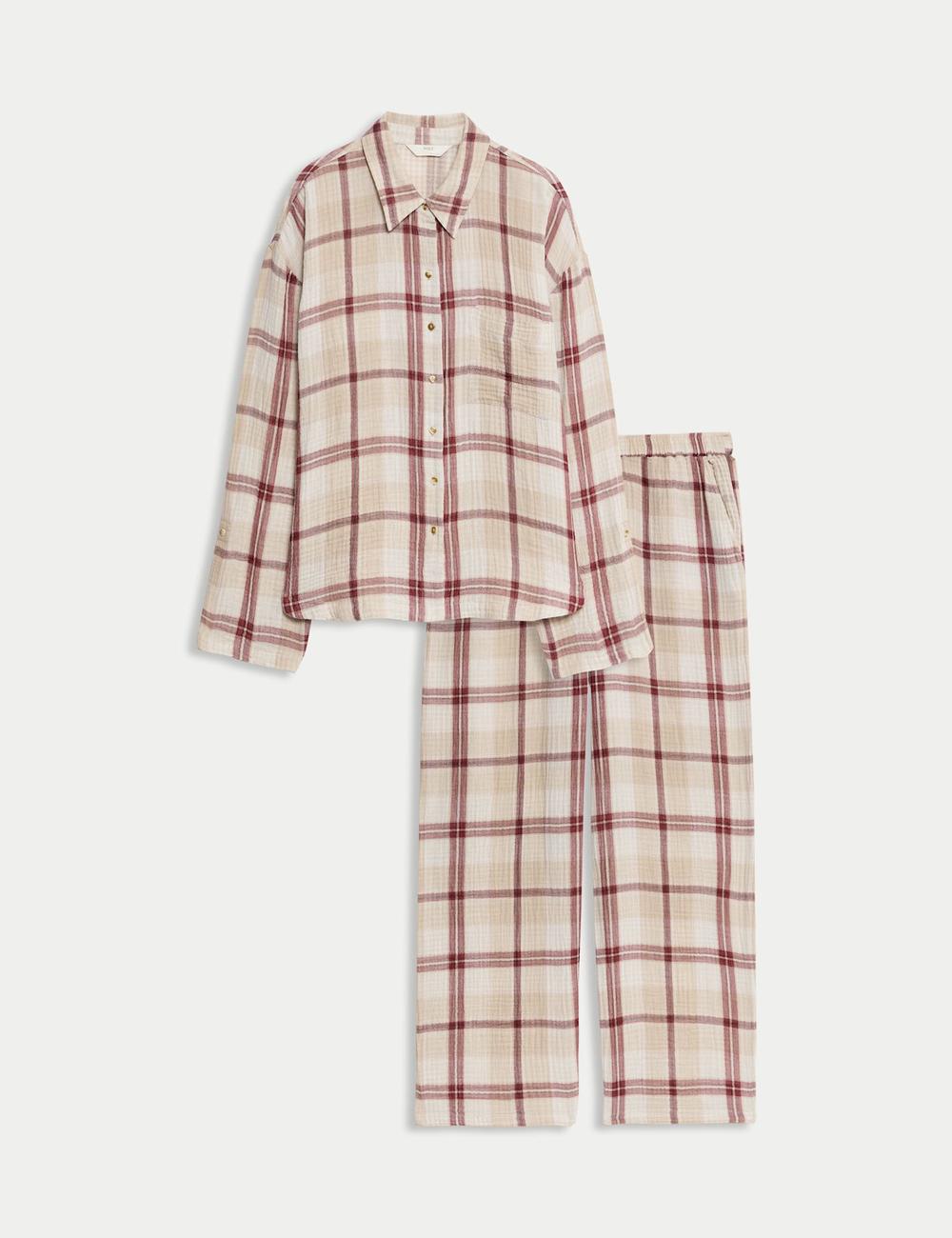 Pijama de manga larga de cuadros