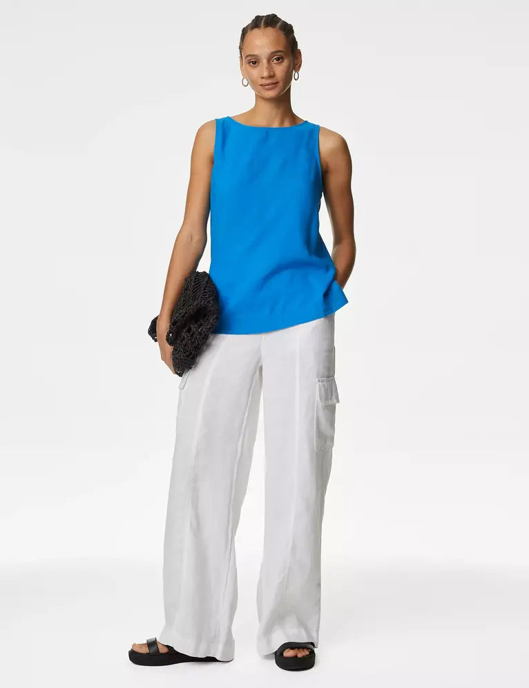 Blusa de lino sin mangas