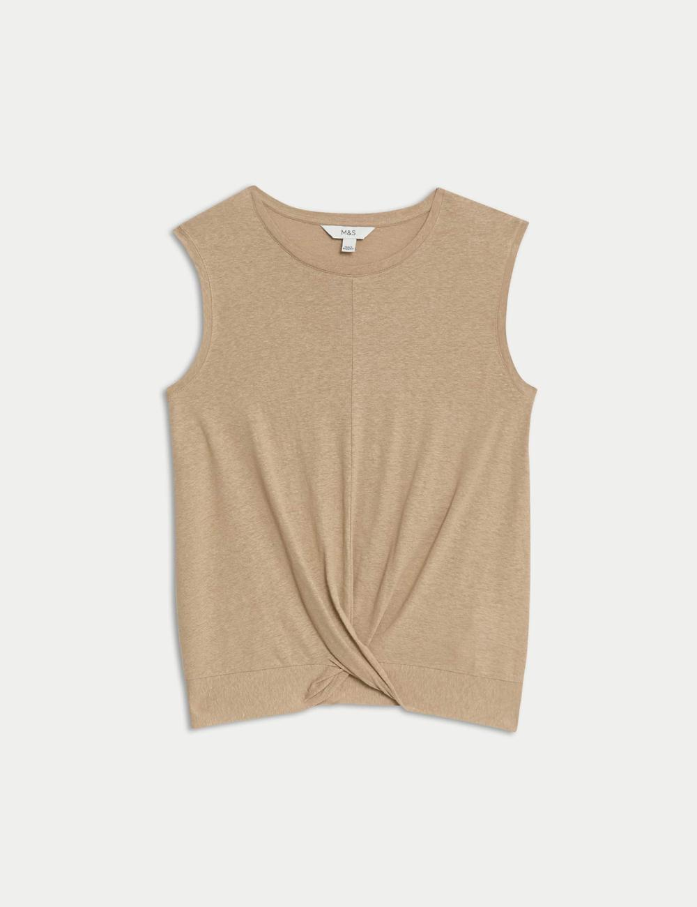 Top de lino sin mangas