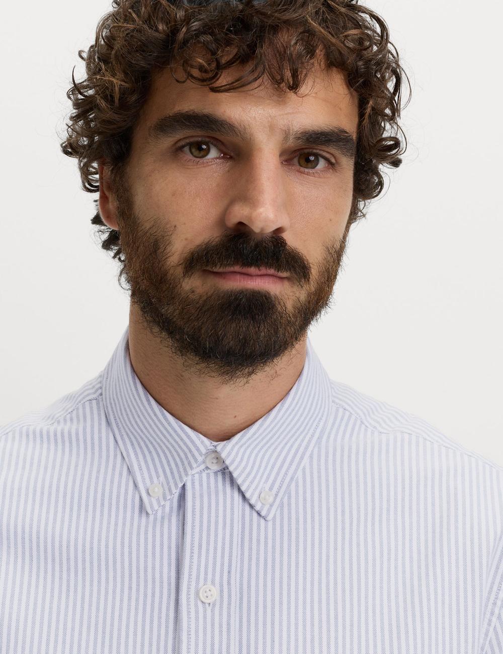 Camisa oxford de algodón a rayas