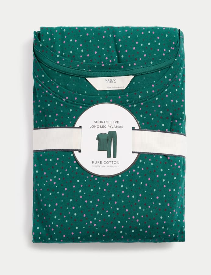 Pijama de manga corta estampado flat pack