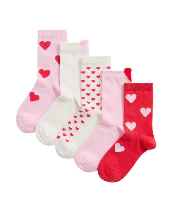 Pack de 5 pares de calcetines diseño de corazones