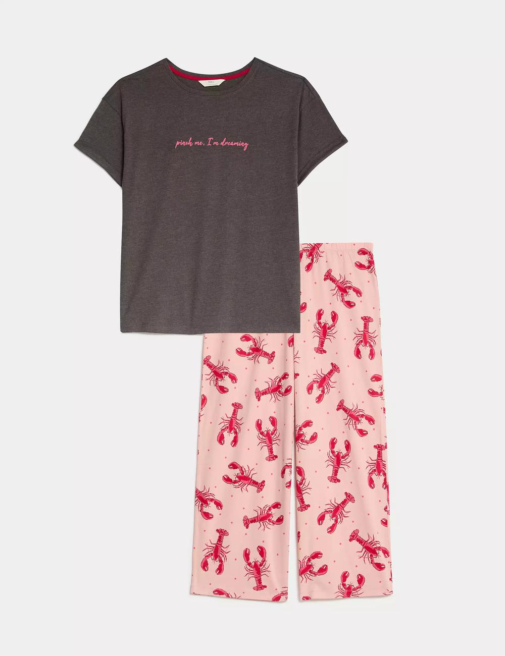 Pijama de largo pescador con manga corta