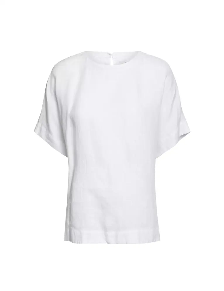 Blusa de lino de manga corta