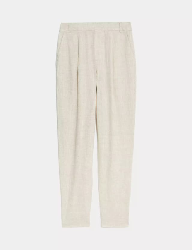 Pantalón de lino-viscosa Taper
