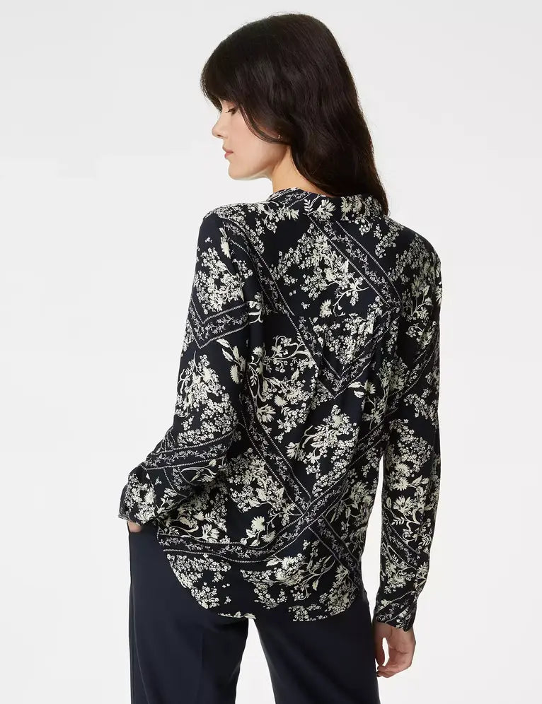 Blusa estampada de manga larga