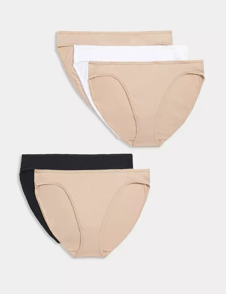 Pack x5 bragas altas lisas