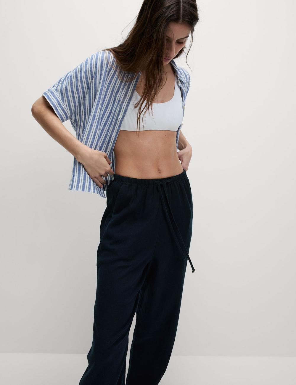 Pantalón de lino viscosa