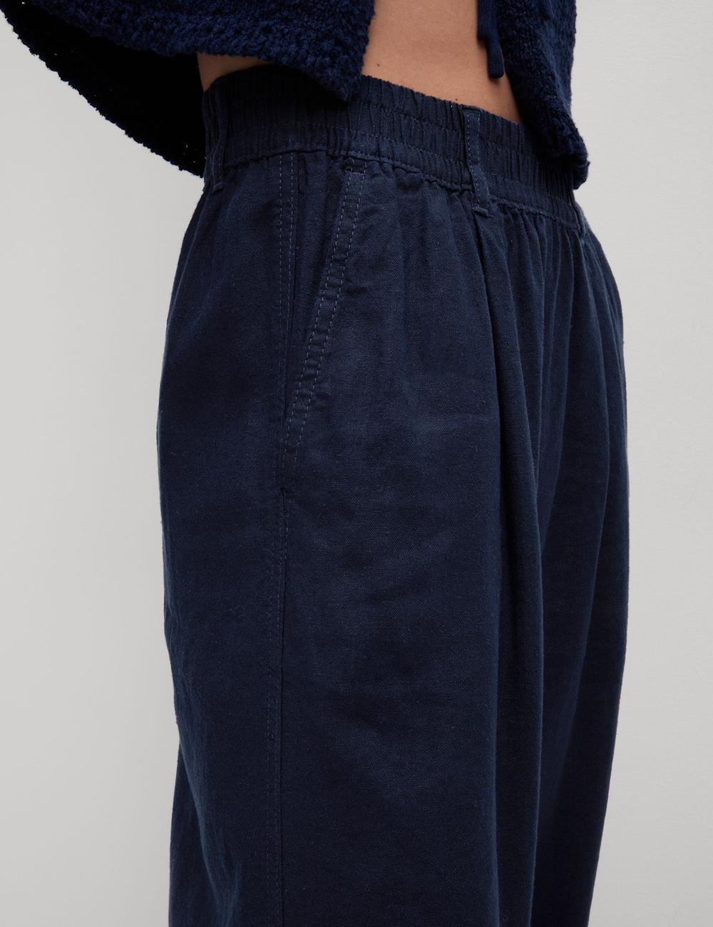 Pantalón pescador de lino viscosa