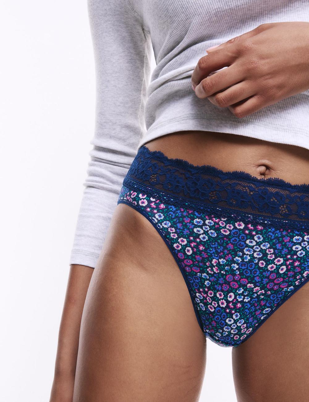 Pack 5 bragas altas HL estampadas con detalle encaje
