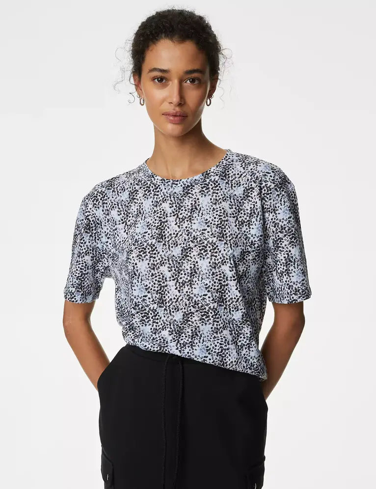 Camiseta estampada de manga corta de estilo relax