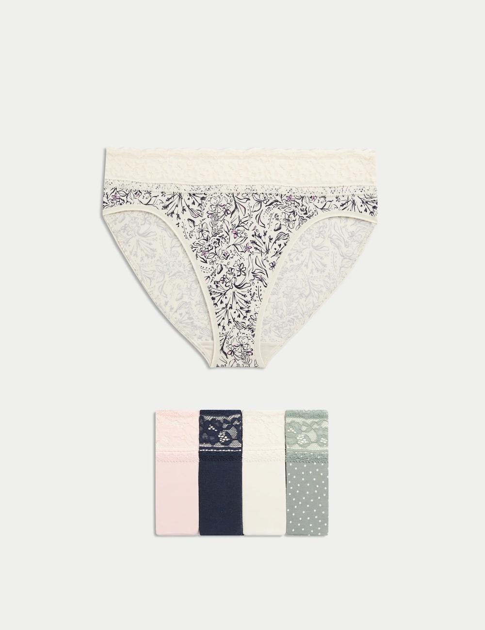 Pack 5 bragas altas HL estampadas con detalle encaje