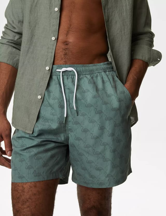 Bañador bermuda diseño flamencos