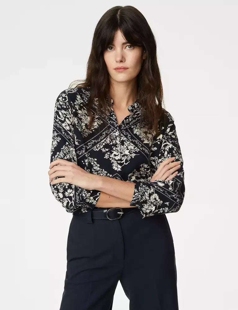 Blusa estampada de manga larga