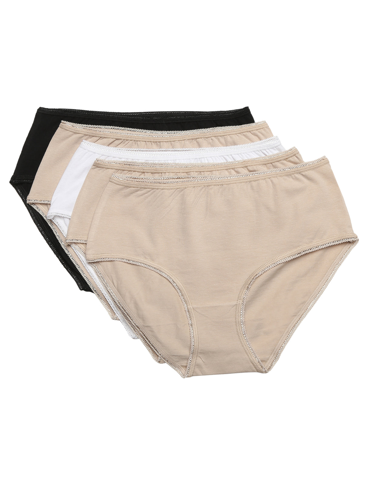 Pack x5 bragas altas lisas