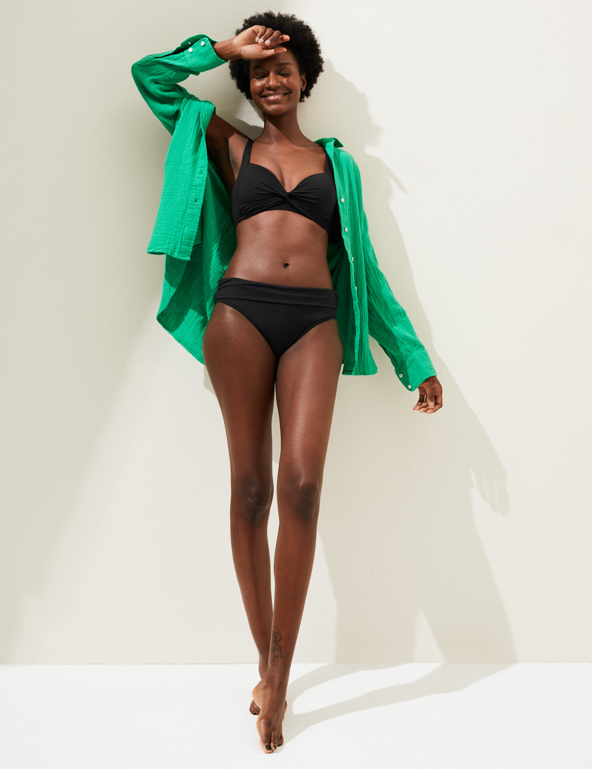 Parte baja de bikini roll top