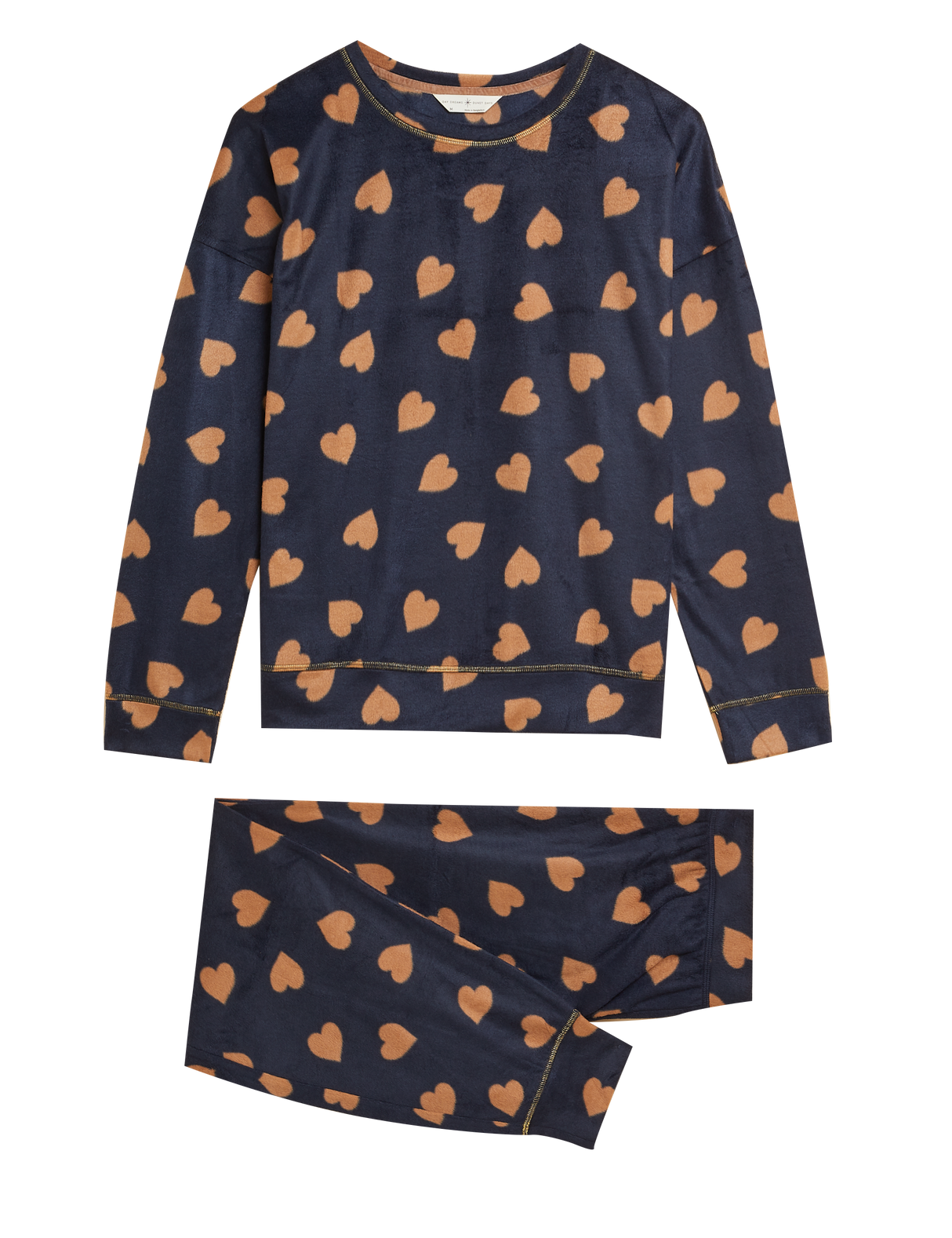 Pijama diseño corazones manga larga con puño