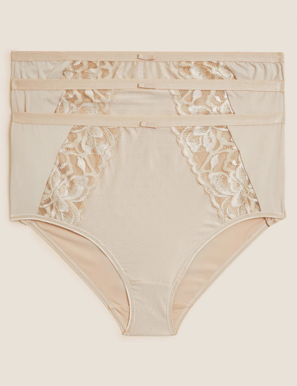 Pack 3 Bragas altas con encaje