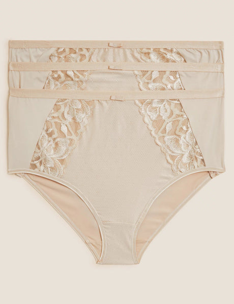 Pack 3 Bragas altas con encaje