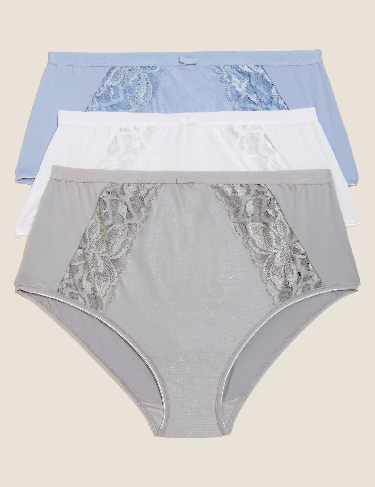 Pack 3 Bragas altas con encaje
