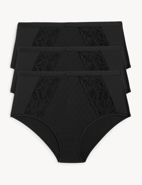 Pack 3 Bragas altas con encaje