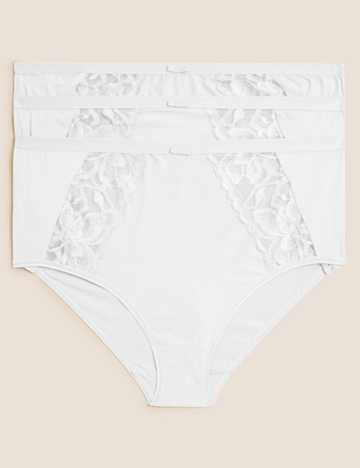 Pack 3 Bragas altas con encaje