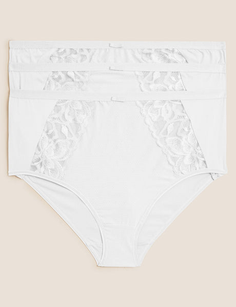 Pack 3 Bragas altas con encaje