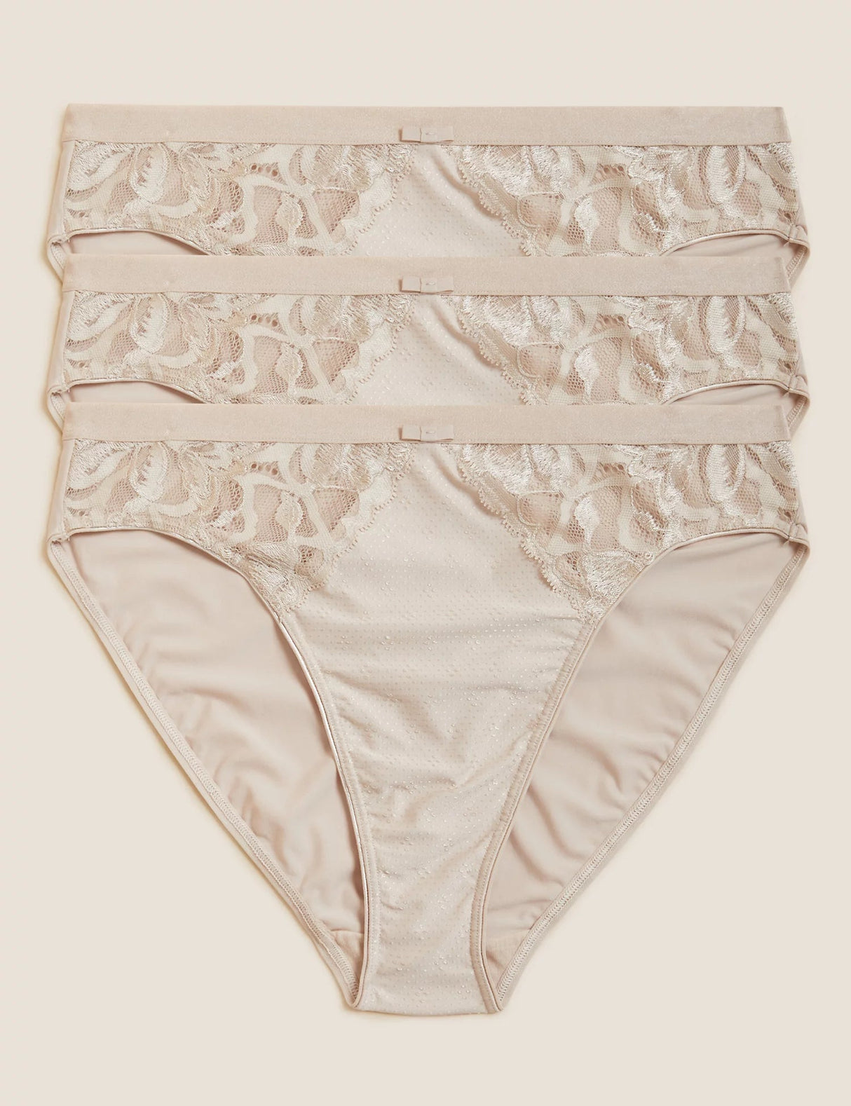 Pack 3 Bragas altas con encaje