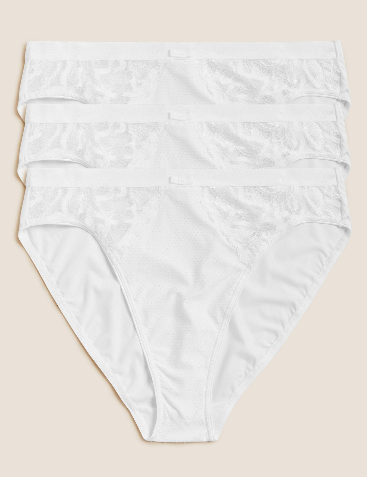 Pack 3 Bragas altas con encaje
