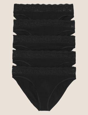 Pack x5 bragas altas detalle encaje