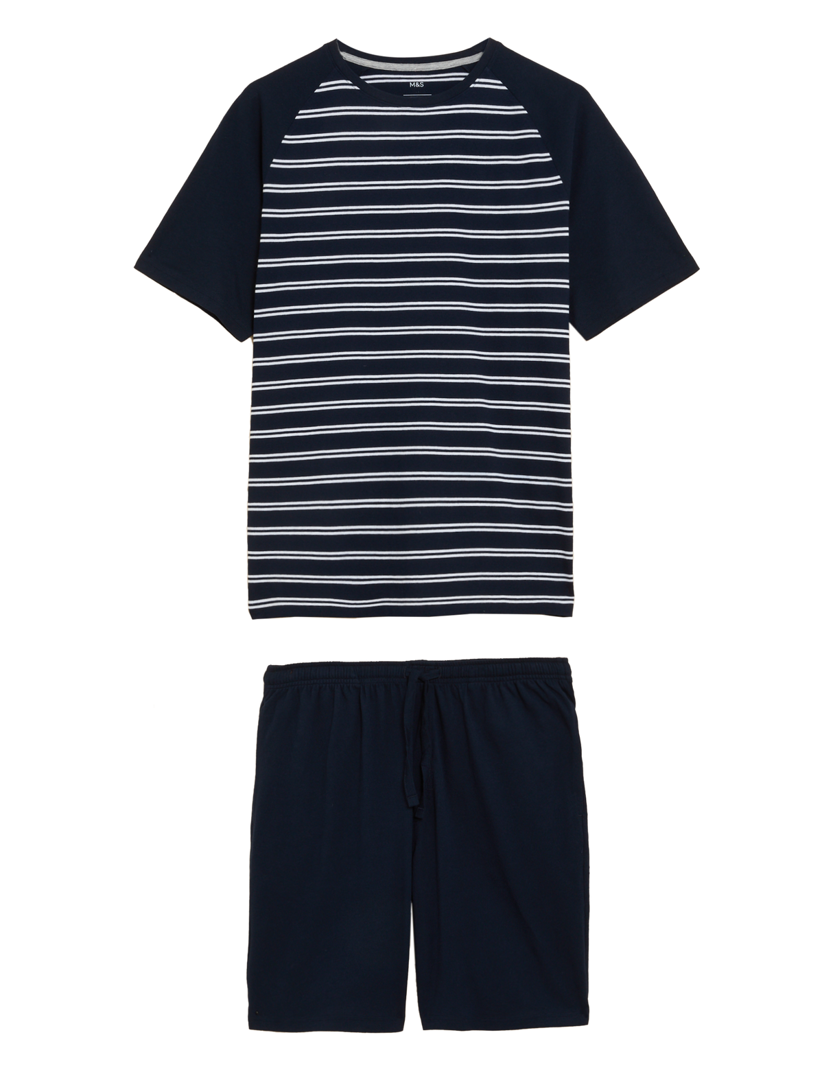 Pijama corto en punto camiseta a rayas