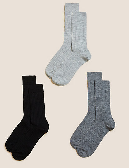 Pack de 3 pares de calcetines de lana