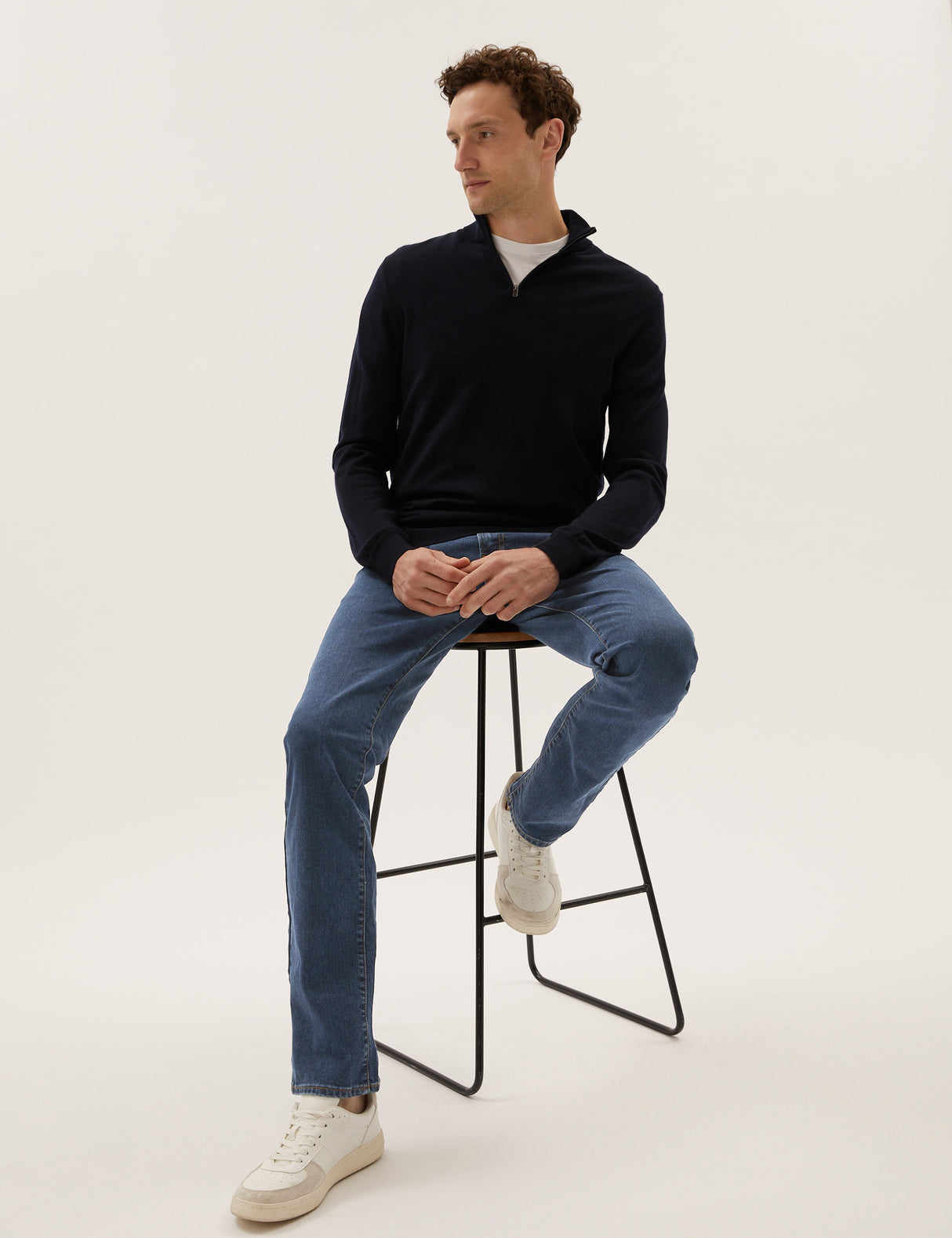 Pantalón vaquero elástico Tapered