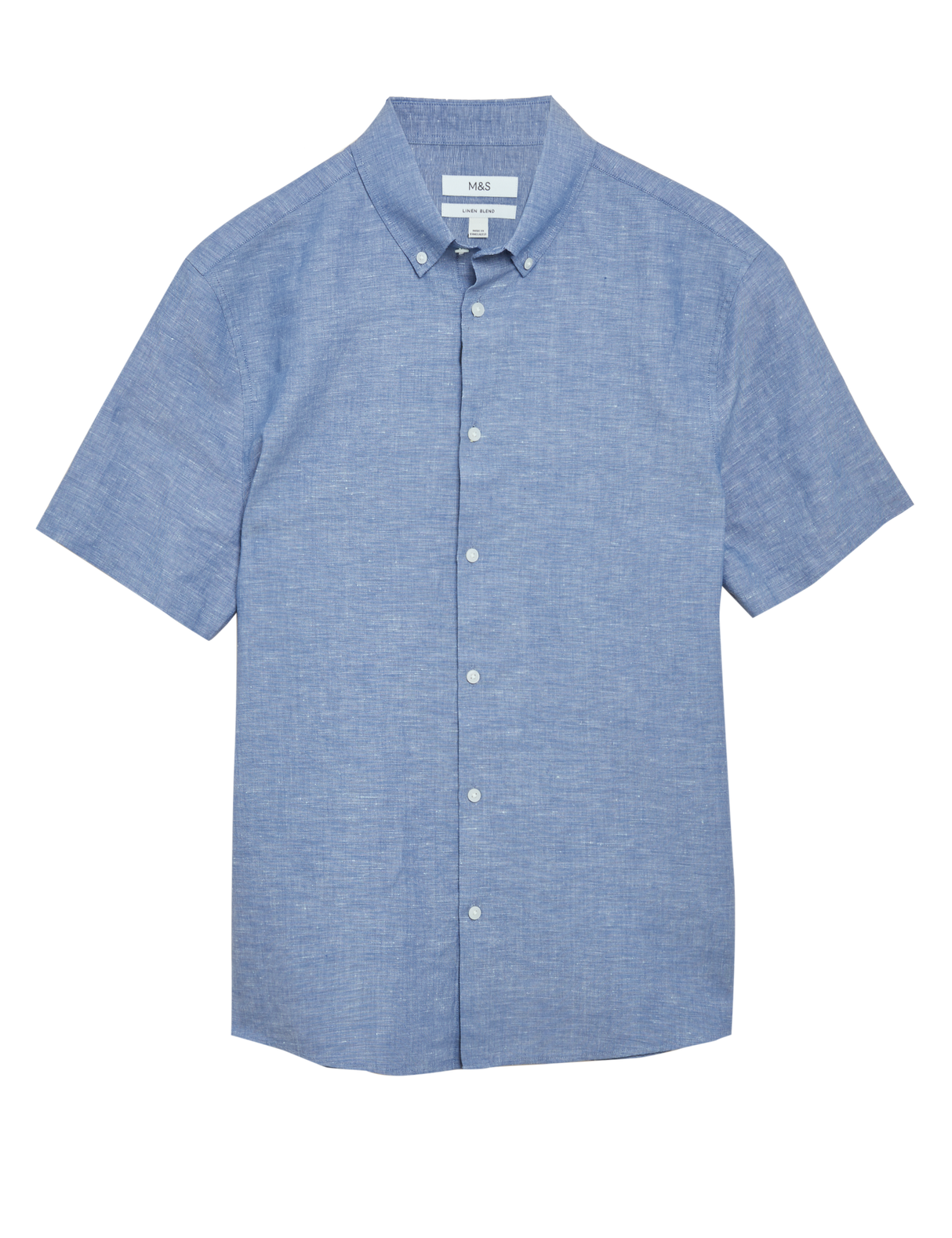 Camisa de lino manga corta  lisa