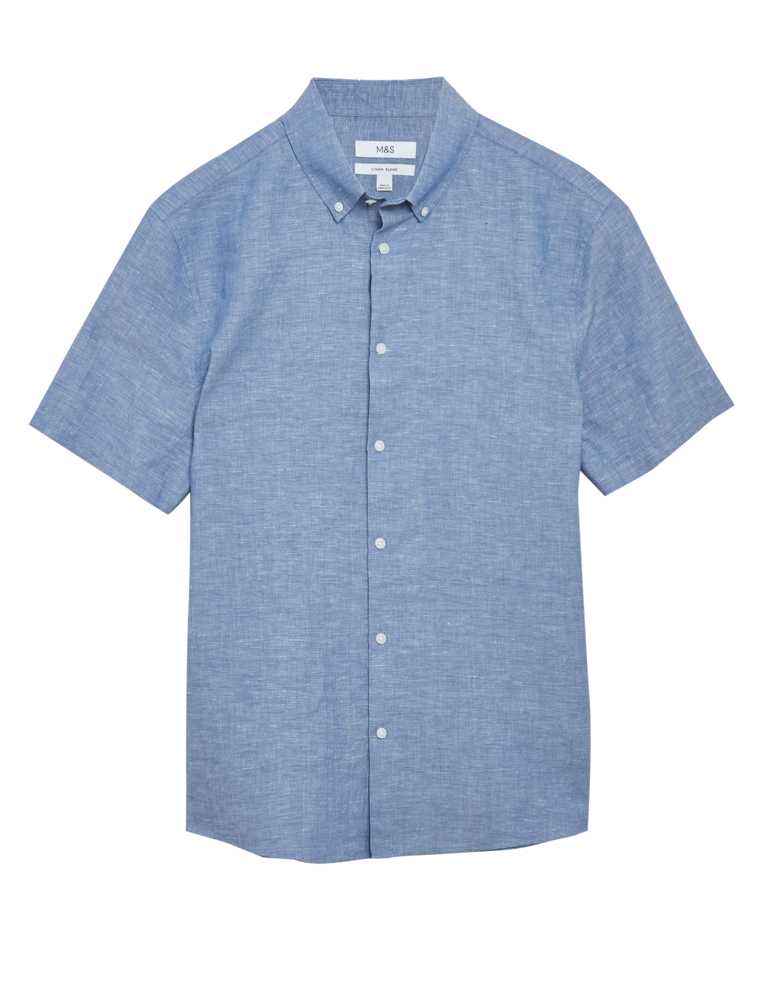 Camisa de lino manga corta  lisa