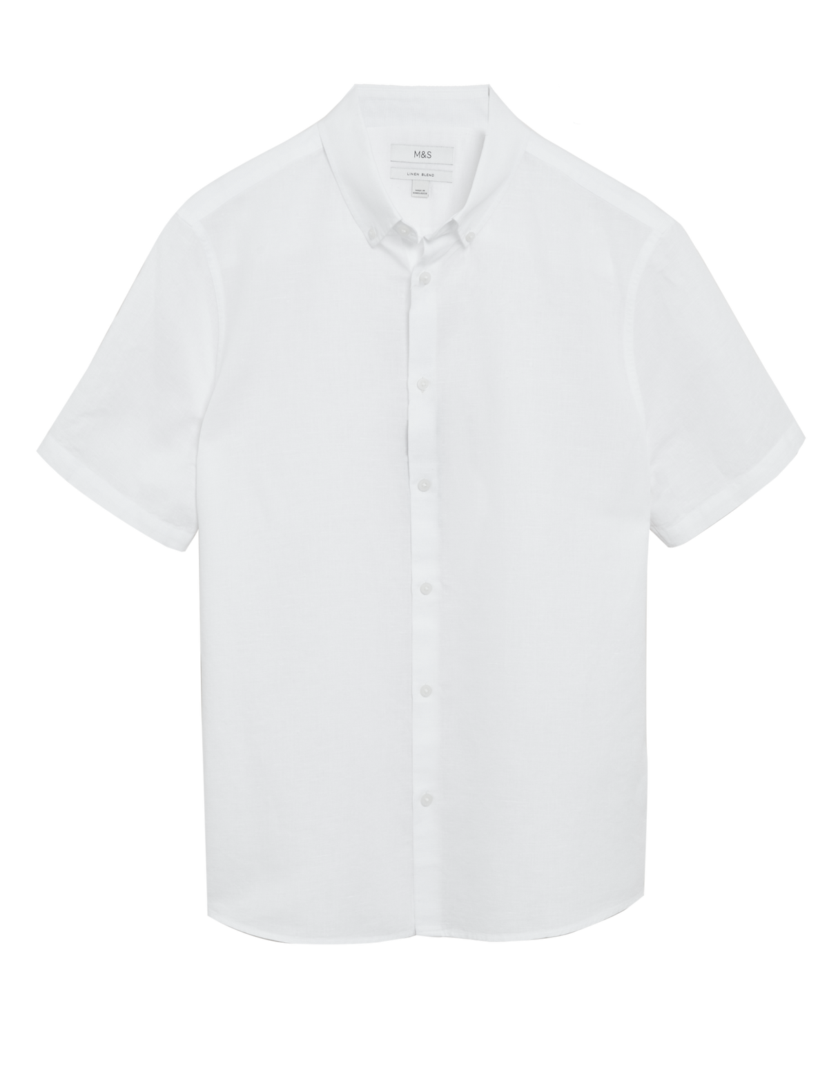 Camisa de lino manga corta  lisa