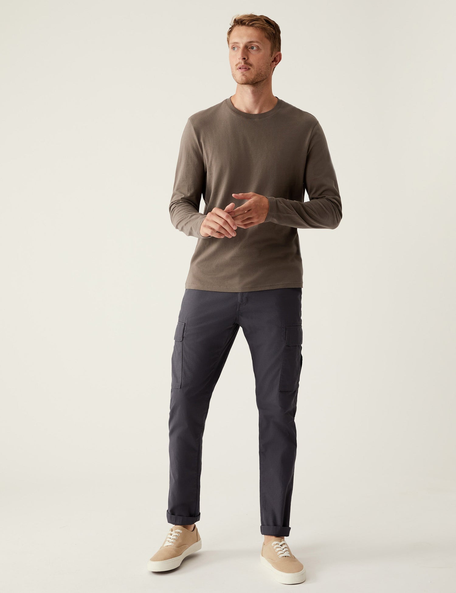 Camiseta lisa manga larga