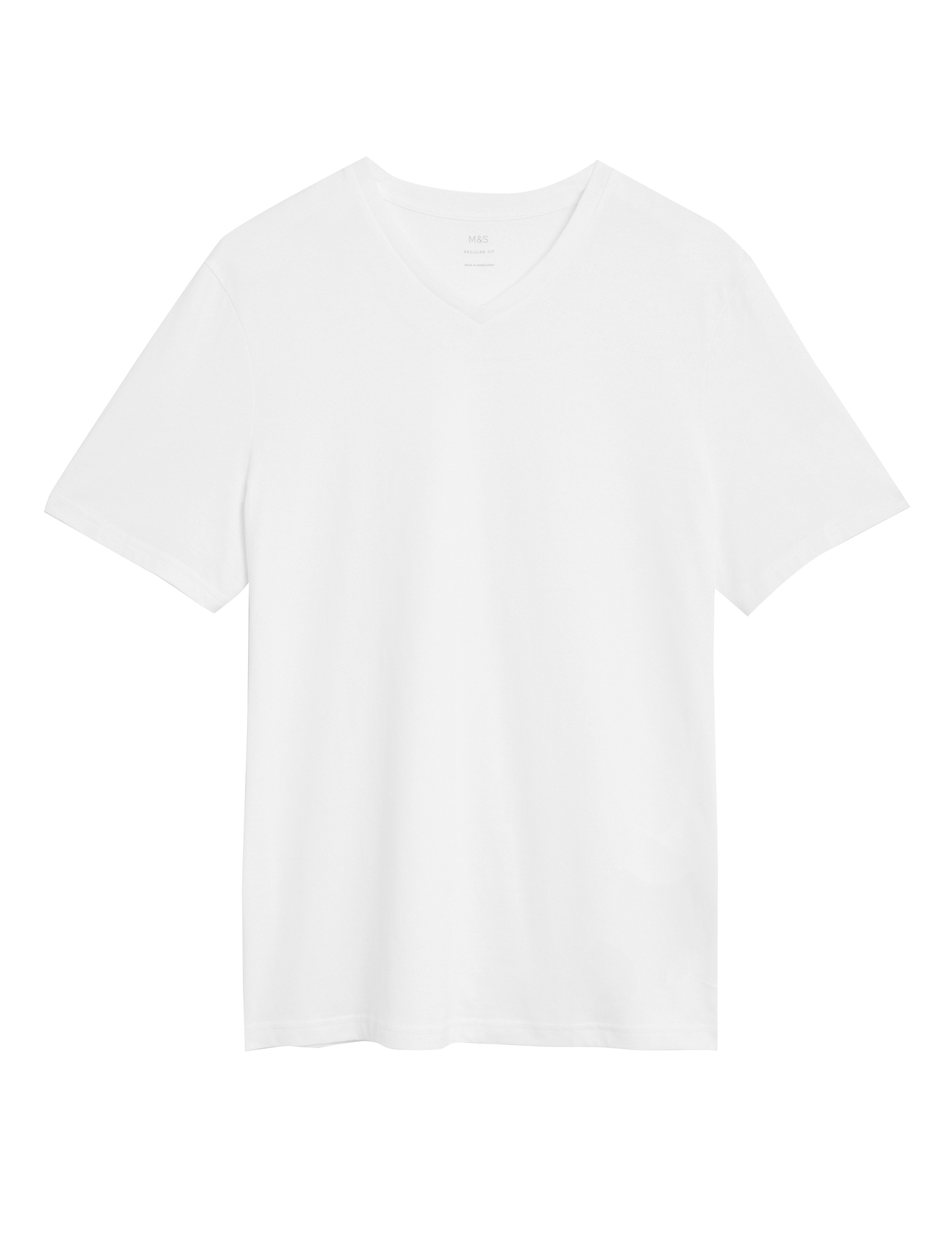 Camiseta cuello pico lisa manga corta