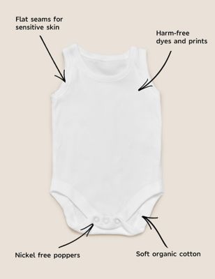 Pack de 7 bodies de algodón sin mangas