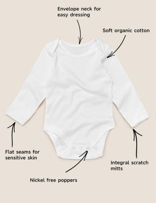 Pack de 7 bodies de algodón de manga larga