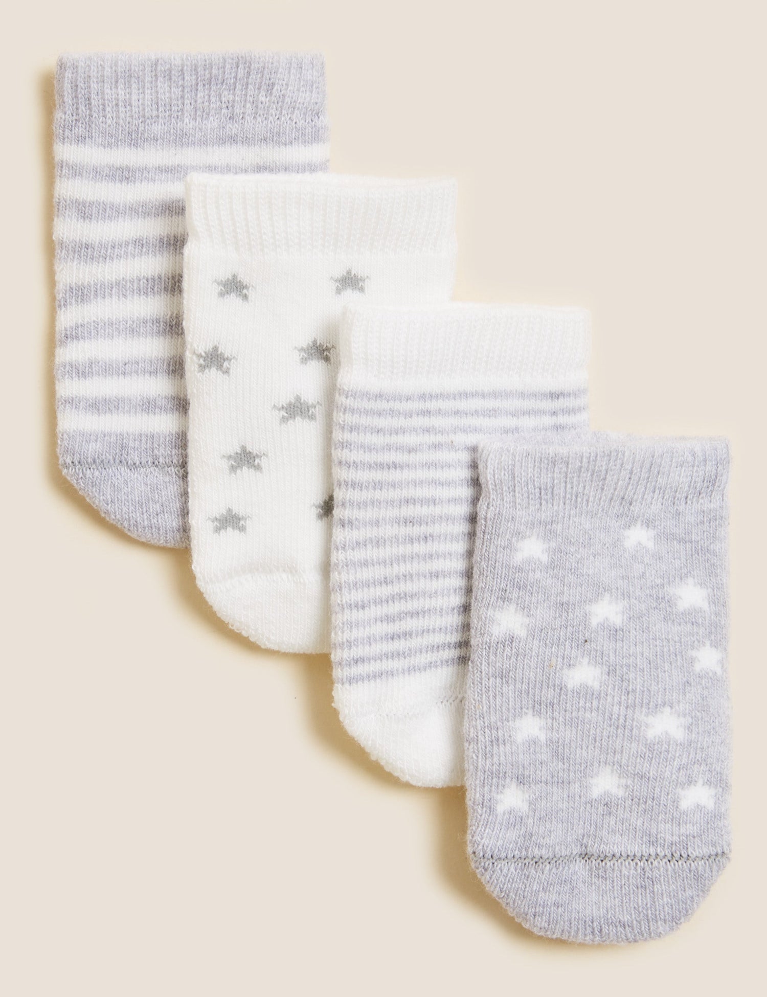 Pack de 4 pares de calcetines Bebé Estrellas