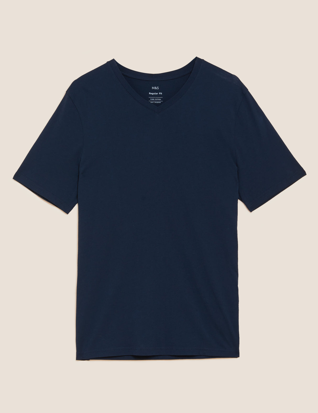 Camiseta cuello pico manga corta lisa