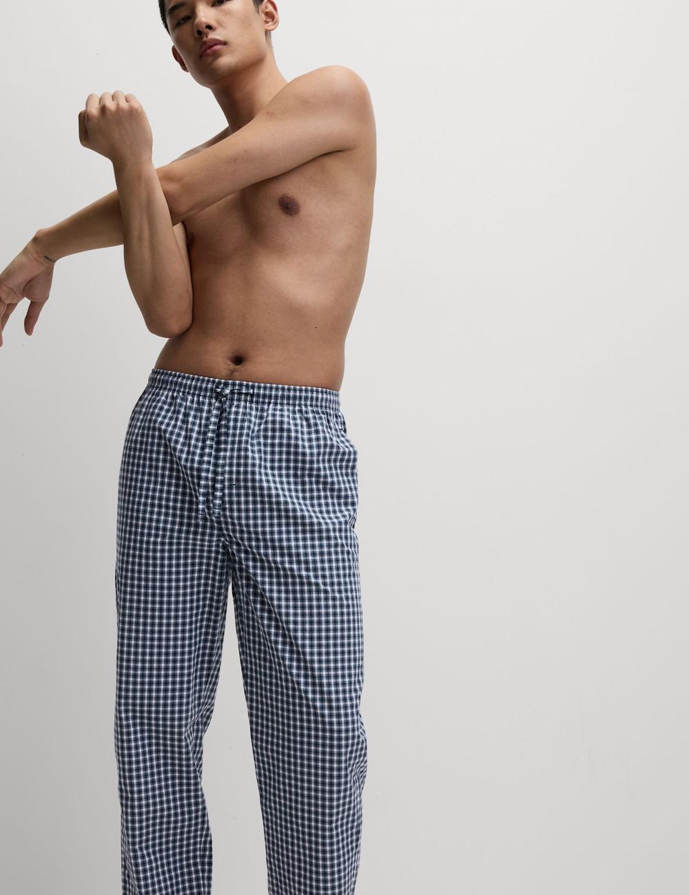 Pack de 2 pantalones largos de tela a cuadros