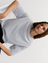 Top manga corta con encaje