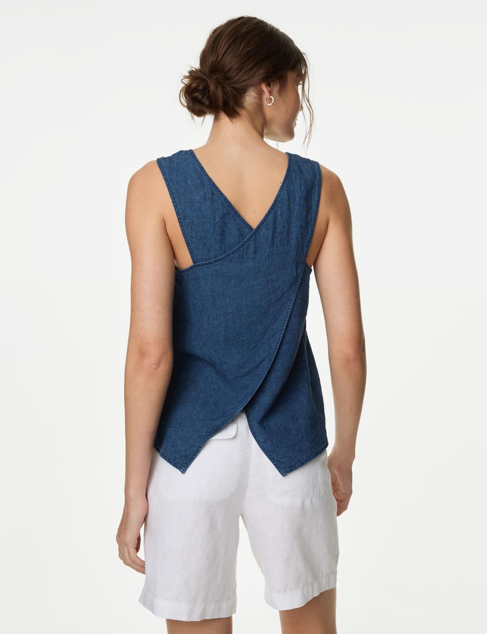 Blusa de lino sin mangas