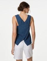 Blusa de lino sin mangas